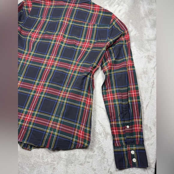 J.Crew Factory The Perfect Shirt Plaid Red Blue Green Button Up Shirt Top M - Picture 11 of 14